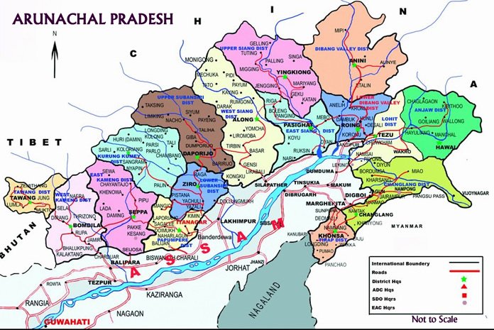 State Map of Arunachal Pradesh